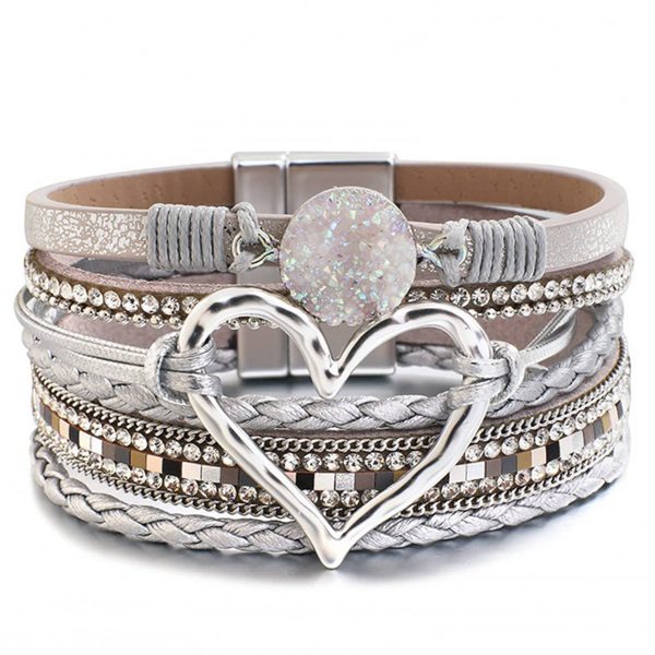 PU Hand-woven bracelet in multi-layered leather - Image 6