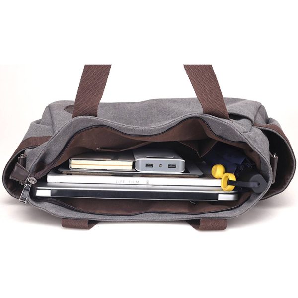 Big Canvas Tote top Handle bag for Travel - Image 6