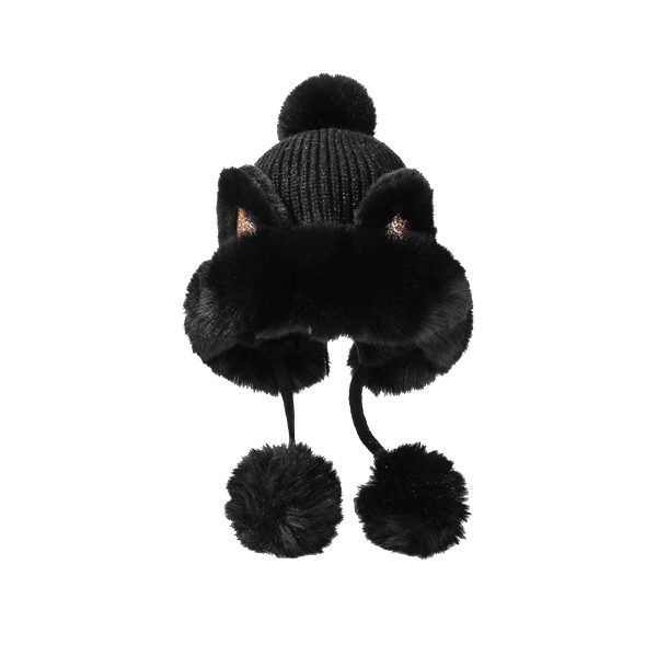 Women Winter Warm Cute Cat Ears Knitted Beanie Hat - Image 3