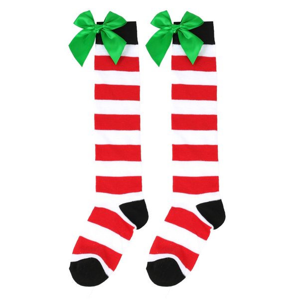 Bow Christmas Knee High Socks For Women - Image 2