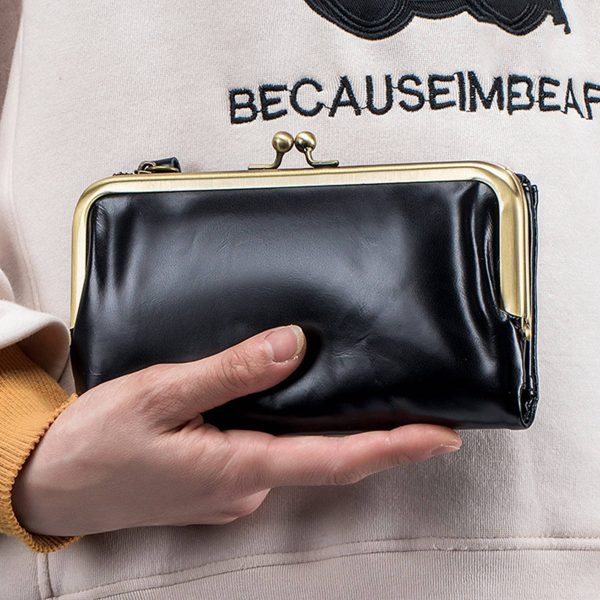 Geniunne Leather long handheld wallet