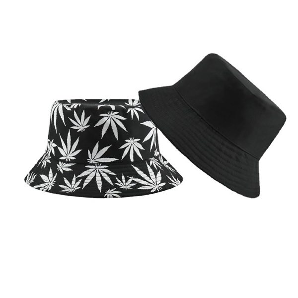 Hip Hop Cap Maple Leaf Sun Flat Top Bucket Hat