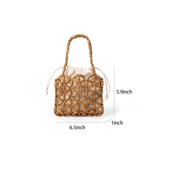 Wooden Tote Bag with a canvas drawstring pocket inside - Image 6