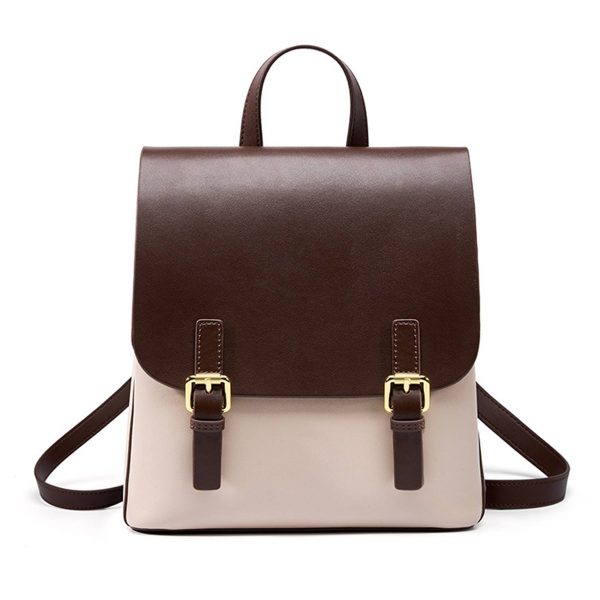 Genuine Leather Large capacity simple backpack for women