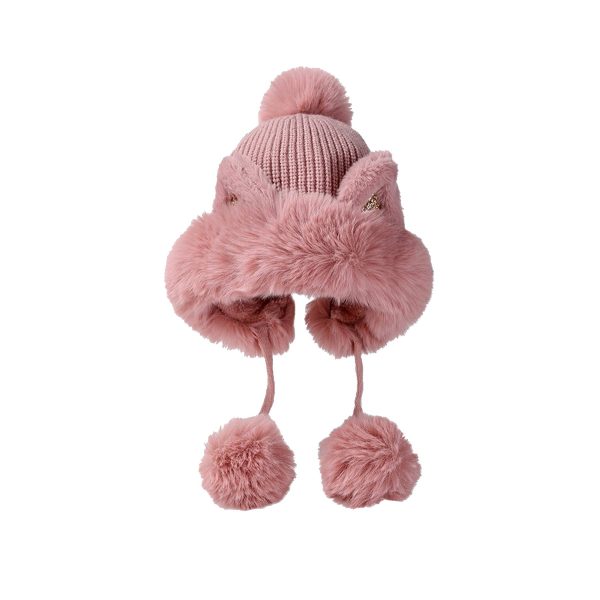 Women Winter Warm Cute Cat Ears Knitted Beanie Hat - Image 5