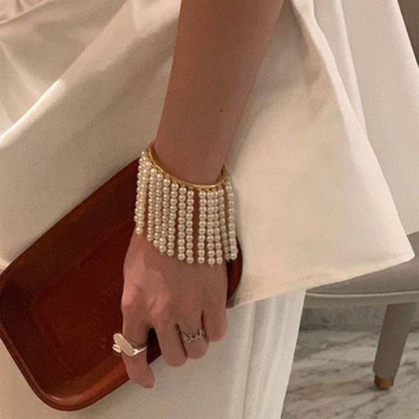 Alloy Pearl tassel opening bracelet - Image 2