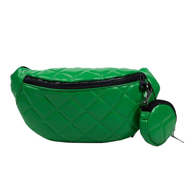 PU Simple And Stylish Rhombus One-shoulder Chest Bag - Image 3