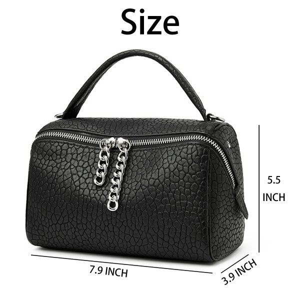 Genuine Leather zipper cross-body women's bag handbag - Image 7