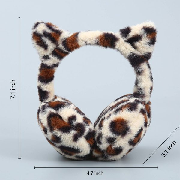 Winter Ear Warmer Cat Leopard Print Earmuff - Image 7