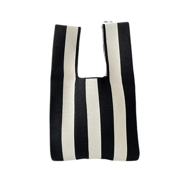 Lightweight Durable Versatile Striped Woven Handbag - Image 4