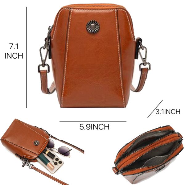 Genuine Leather Small Crossbody Purses for Women Phone Bag - Image 4