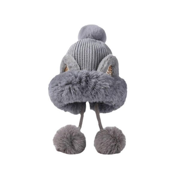 Women Winter Warm Cute Cat Ears Knitted Beanie Hat - Image 6