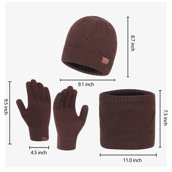 Winter Hat Scarf Gloves for Men Women - Image 8