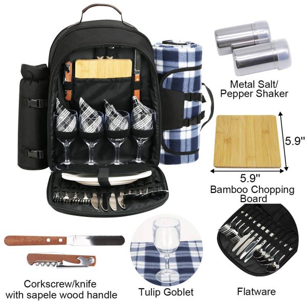 Oxford 4 Person Insulated Cooler Wine Pouch Picnic Lunch bag - Image 5