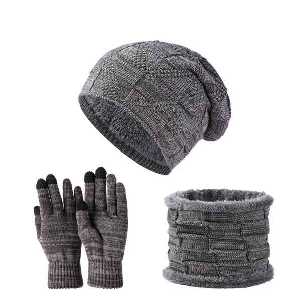 Winter Beanie Hat Scarf and Touch Screen Gloves Set - Image 3