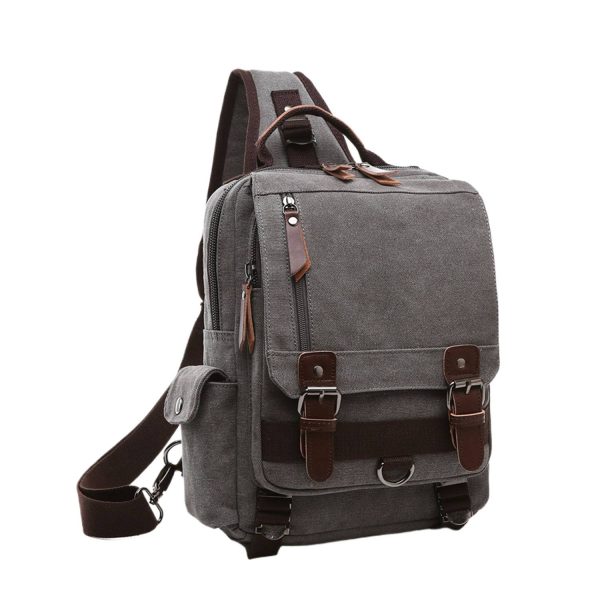 Large Capacity Canvas Crossbody Backpack for Business Travel