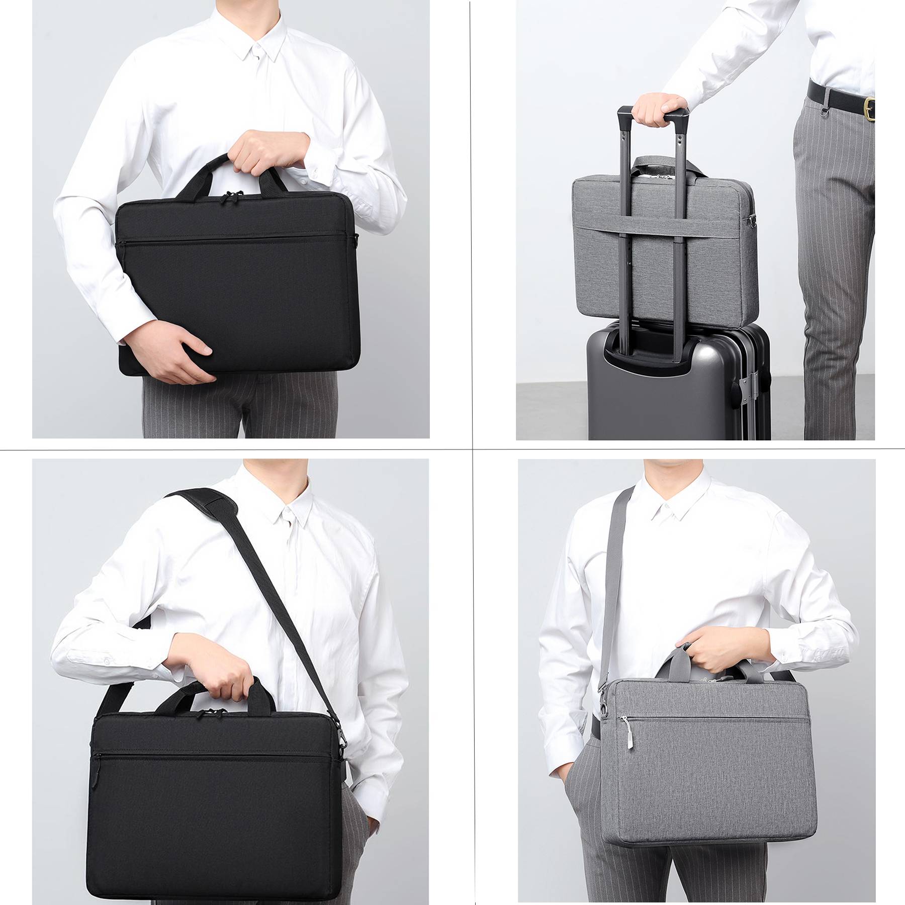 Polyester Laptop Classic Slim Briefcase Crossbody Bag - Image 3