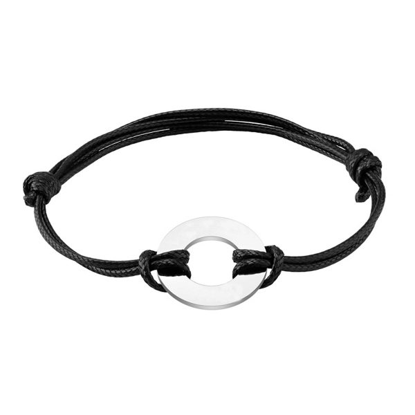 Circular engraved leather bracelet - Image 2