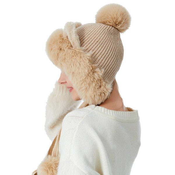 Women Winter Warm Cute Cat Ears Knitted Beanie Hat - Image 9