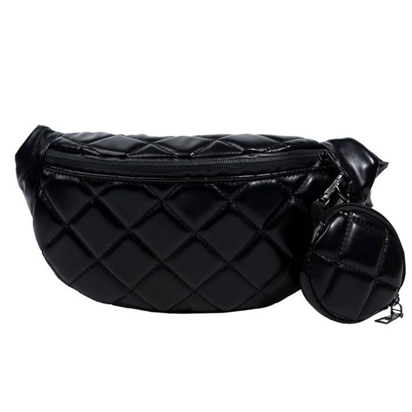PU Simple And Stylish Rhombus One-shoulder Chest Bag - Image 2