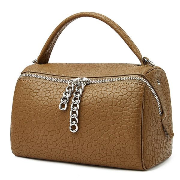 Genuine Leather zipper cross-body women's bag handbag - Image 4