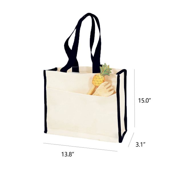 CanvasTote Bag With Color Handles - Image 5