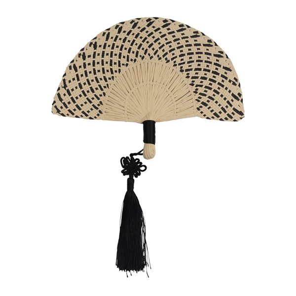 Handwoven Straw Fan W/ Elegant Tassel - Image 2