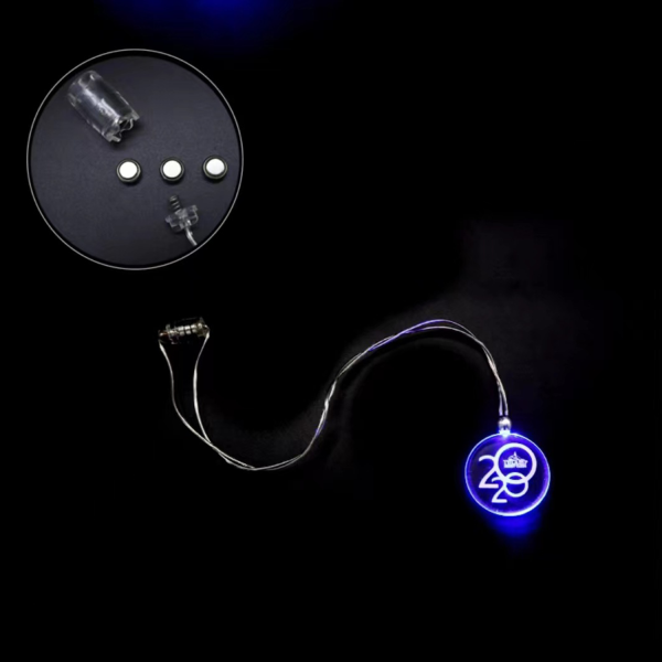 Party Toy Jewelry LED Purple Medallion Necklace - Image 2