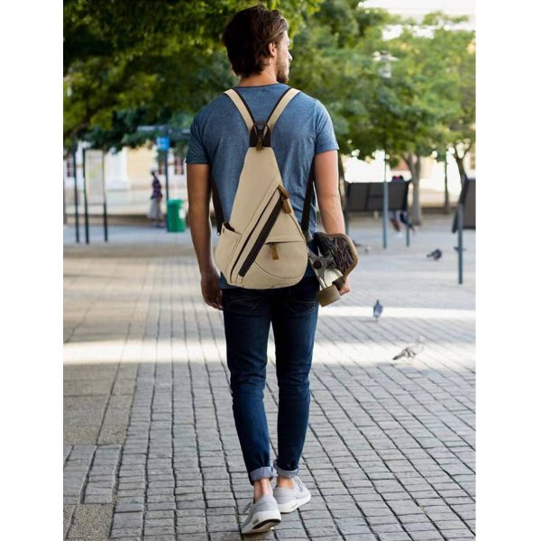 Canvas Small Crossbody Backpack Casual Daypack for Men Women - Image 6