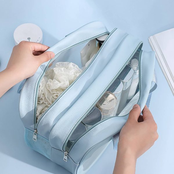 Waterproof Frosted PVC Toiletry Bag w/ Double Layer Design - Image 4