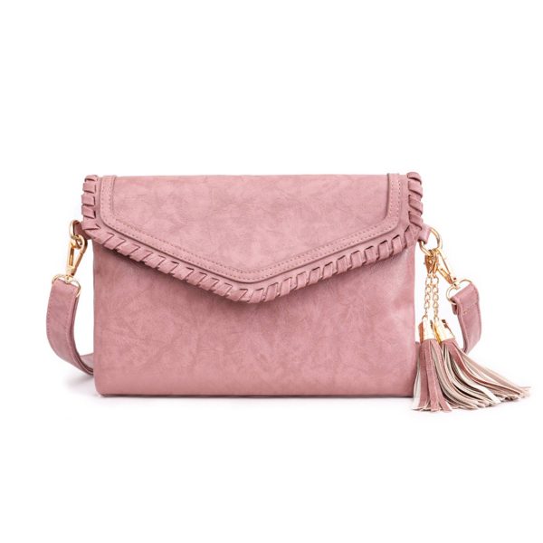 Women's PU Leather Envelope Purse Messanger Bag With Tassels - Image 2