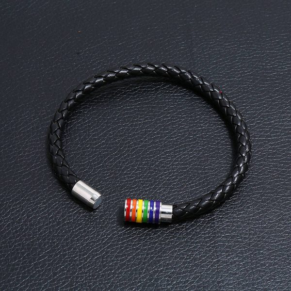 Copper magnetic buckle PU leather bracelet - Image 3