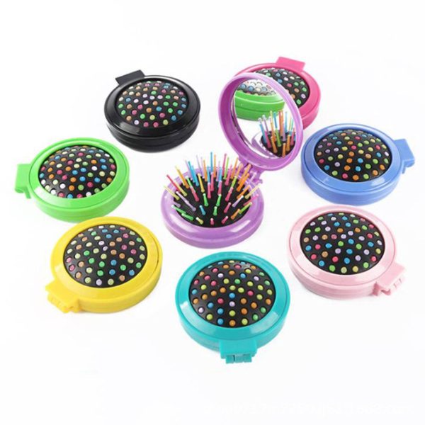 Mini 2-in-1 Plastic Pop-Up Mirror Brush - Image 8
