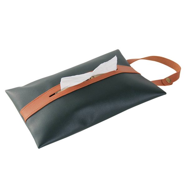 PU Leather Tissues Box with Hanging Strip - Image 4