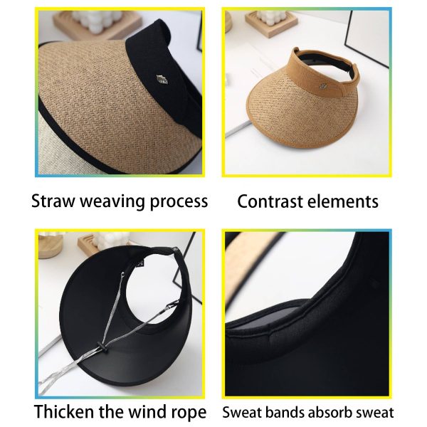 Jute Large brim shade straw hat - Image 5