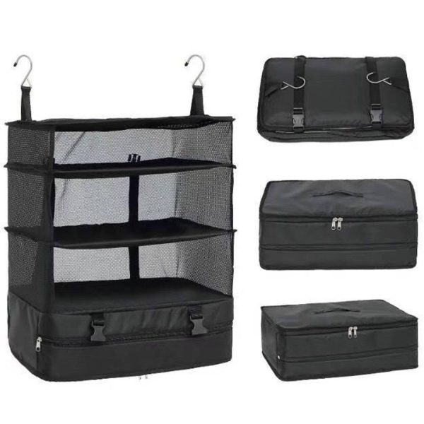 3 Layes Polyester Foldable Travel Storage Bag With Two Hooks - Image 4