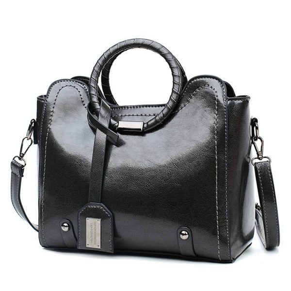 PU woven tote bag handbag for women With a round bracelet - Image 4