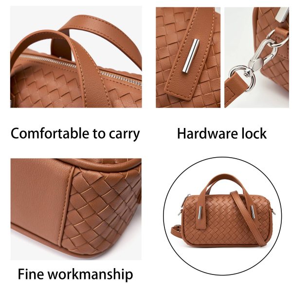 Genuine Leather Simple woven shoulder cross-body bag - Image 4