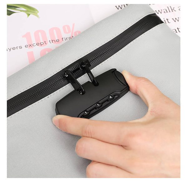 Waterproof Oxford Fabric File Bag W/ Combination Lock - Image 6