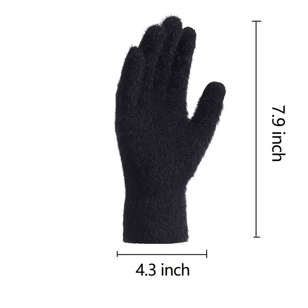 Womens Winter Mink Touchscreen Gloves - Image 8