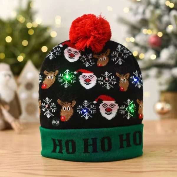 Christmas Hat Beanie with LED Light