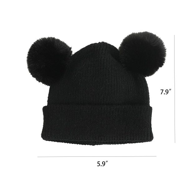 Double ball wool cap beanie for children - Image 4