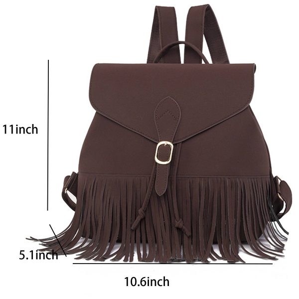 Tassel PU Leather Backpack for Women - Image 6