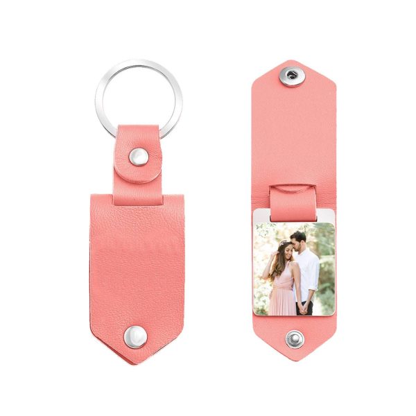 Customizable Compact Aluminium PU Leather Keychain - Image 3