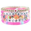 Plastic Stretch statement coloured letter beaded bracelet - Image 6