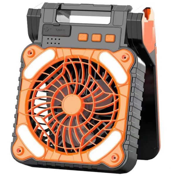 USB Rechargeable Solar Powered Camping Fan w/ LED Light