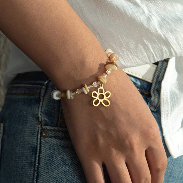 Steel Simple irregular crushed stone gilded bracelet - Image 2