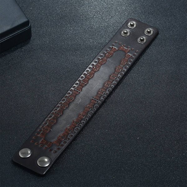 Genuine Leather Punk vintage cowhide bracelet - Image 3