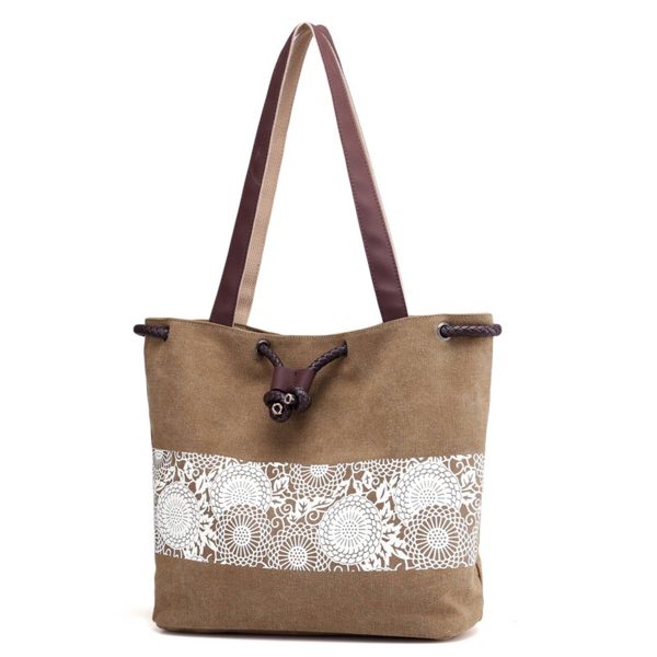 Women Printing Drawstring Canvas Tote Bags - Image 8