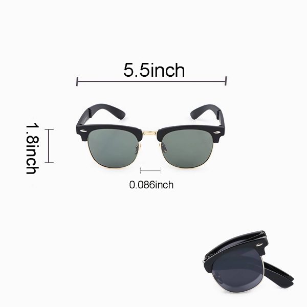 Foldable Fashion Retro Sunglasses - Image 4